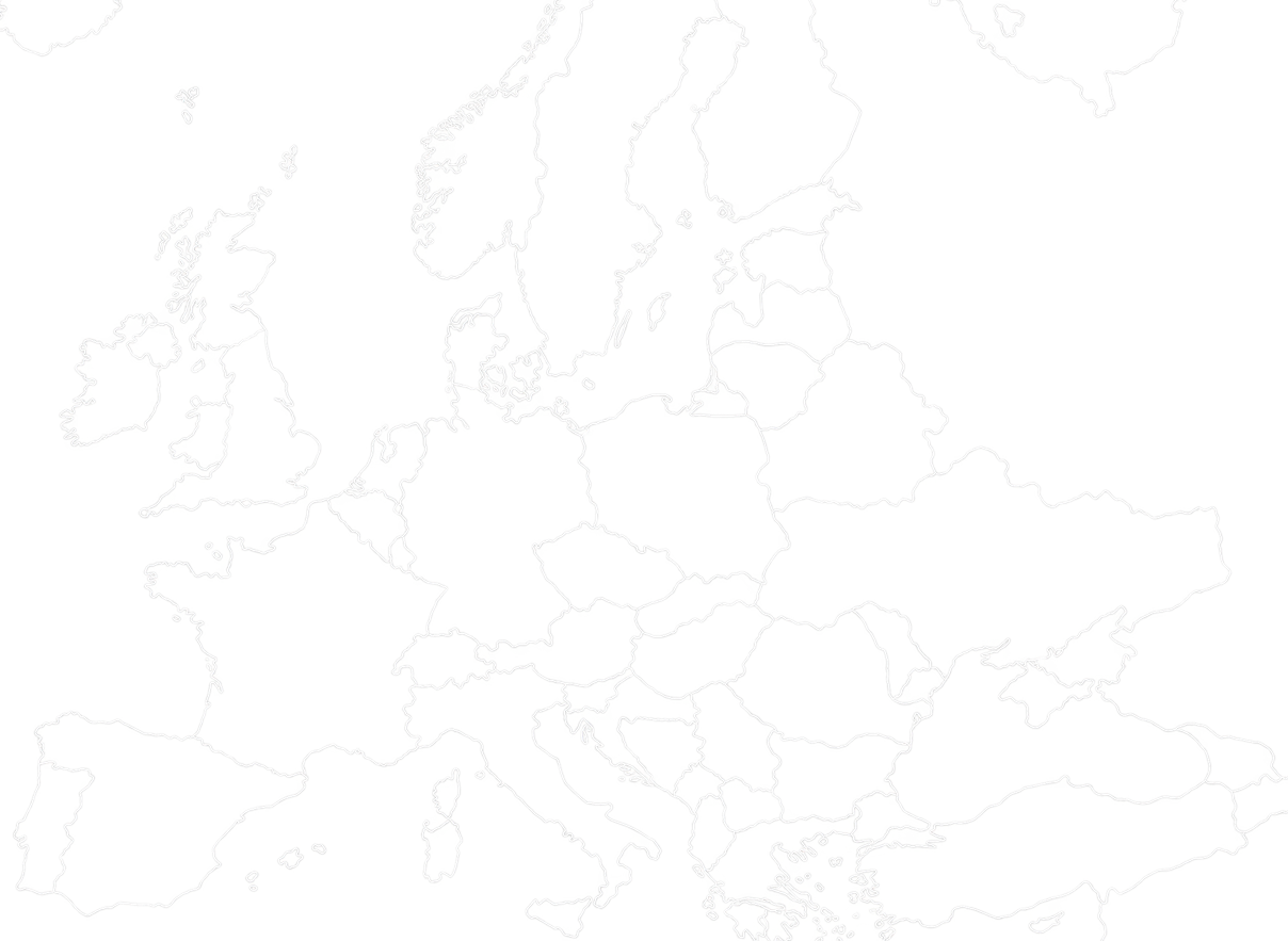 Map of Europe with the Road & Rail network points